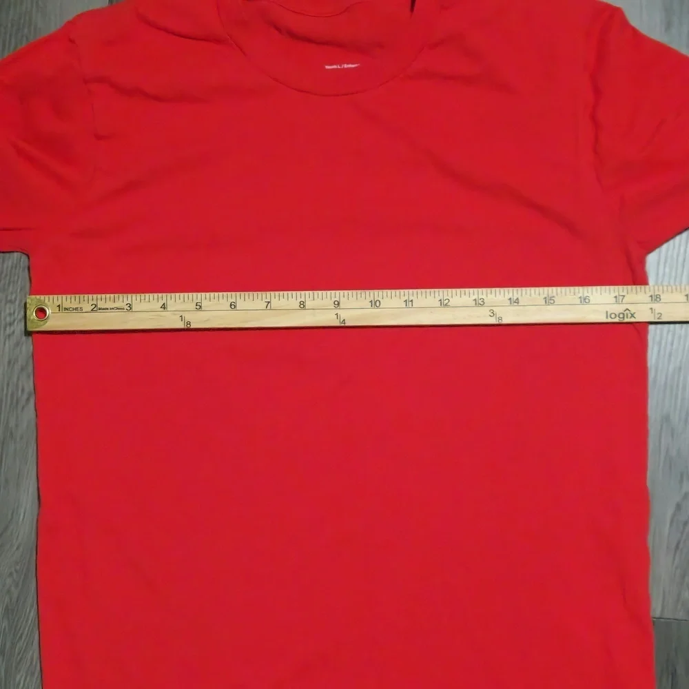 Unbranded Red Long Sleeve Crewneck T Shirt Youth Large - Picture 4 of 4